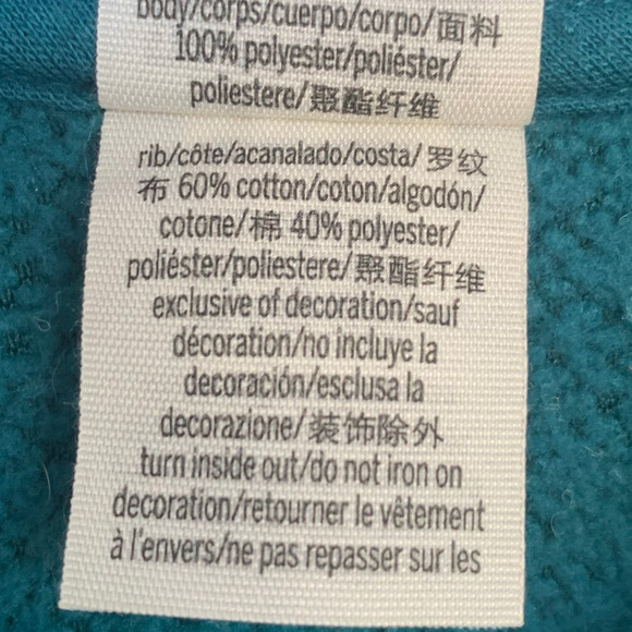 Victoria's Secret Pink Pullover Women's Small Sherpa Crop Academia Teal 1/4 Zip - Picture 5 of 7